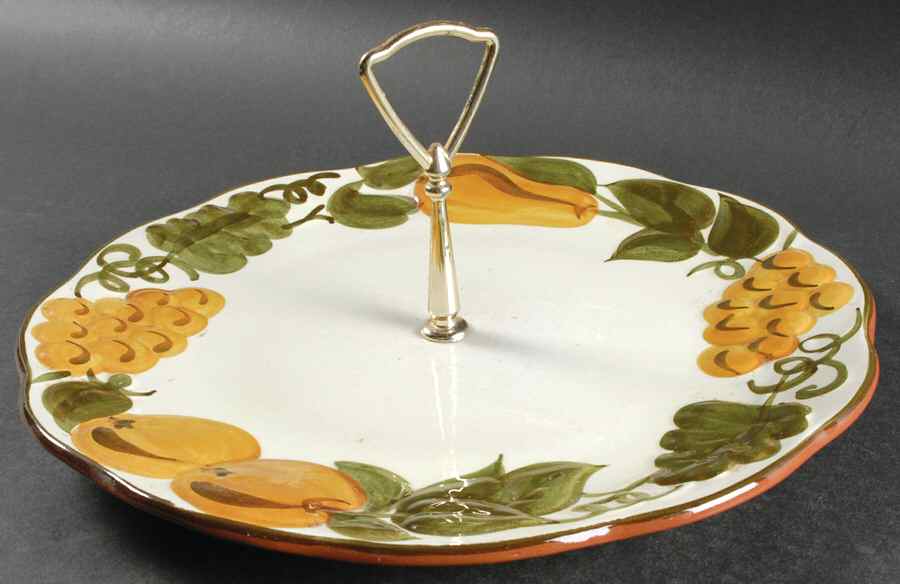 Sculptured Fruit Round Serving Plate with Handle (CH) by Stangl-1