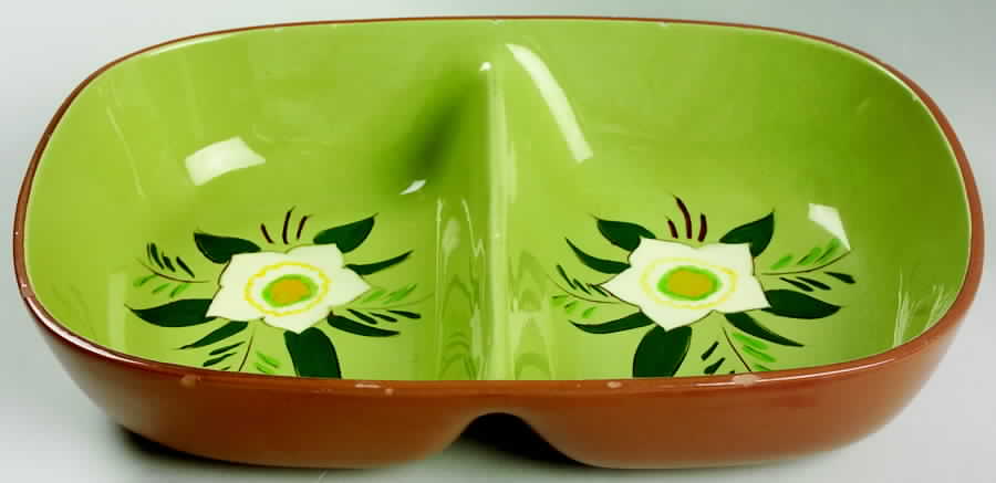 Star Flower 10" Oval Divided Vegetable Bowl by Stangl-1