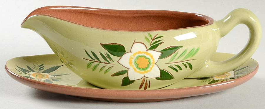 Star Flower Gravy Boat & Underplate by Stangl-1