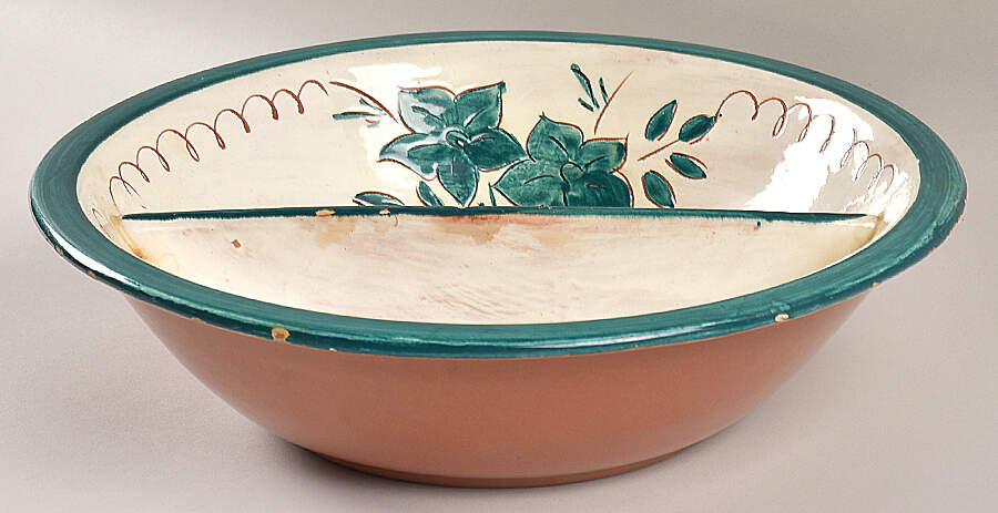 Garden Flower-Green Round Divided Vegetable Bowl by Stangl-1
