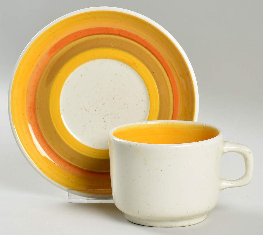 Sun Pebbles Flat Cup & Saucer Set by Stangl-1