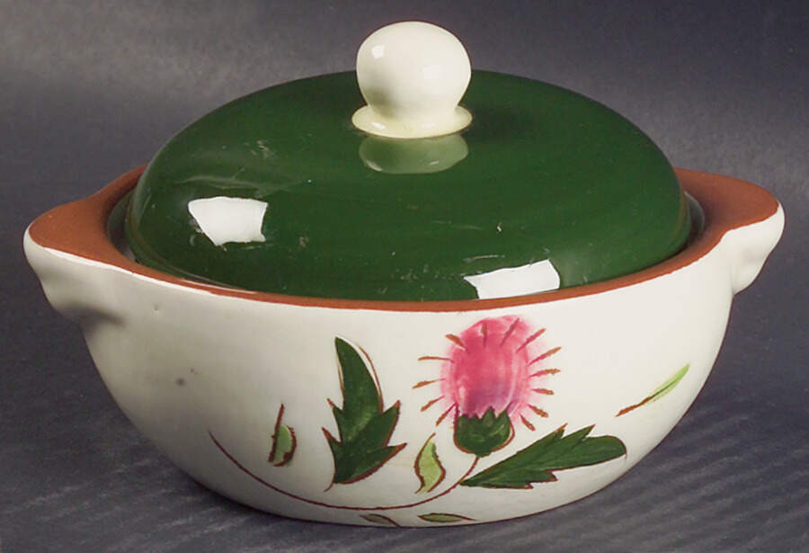 Thistle (Pink Thistle) Individual Casserole & Lid by Stangl-1