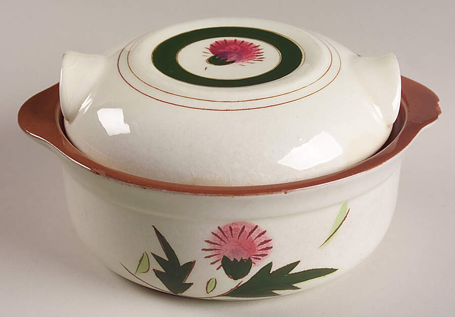 Thistle (Pink Thistle) Covered Soup Bowl by Stangl-1