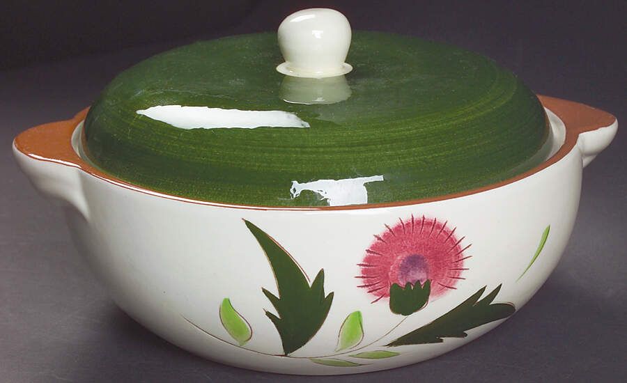 Thistle (Pink Thistle) 1.25 Qt Round Covered Casserole by Stangl-1