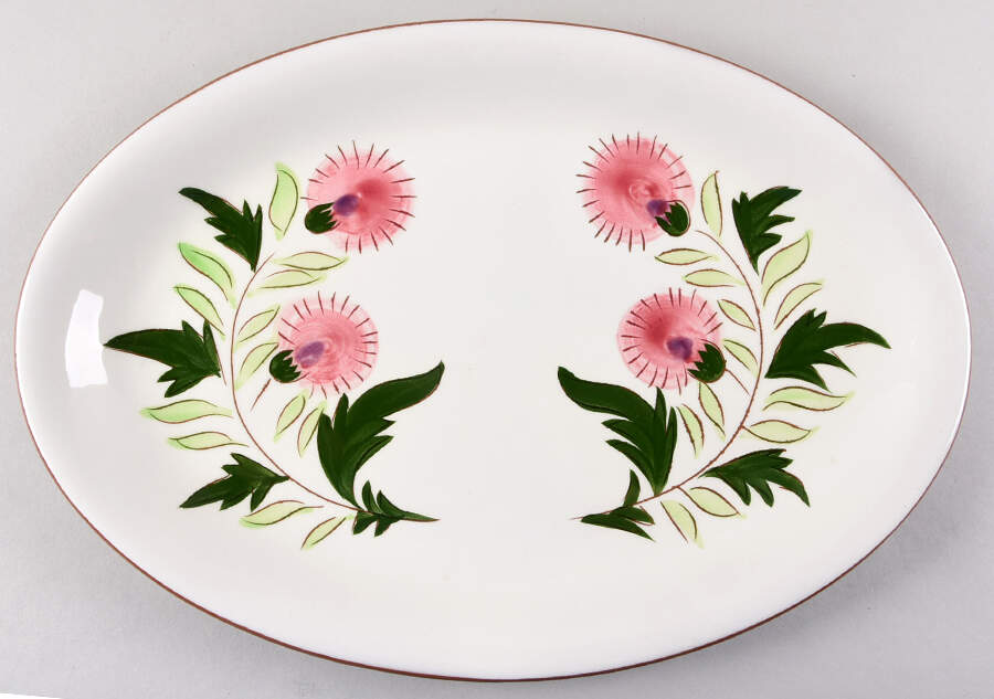 Thistle (Pink Thistle) 15" Oval Serving Platter by Stangl-1