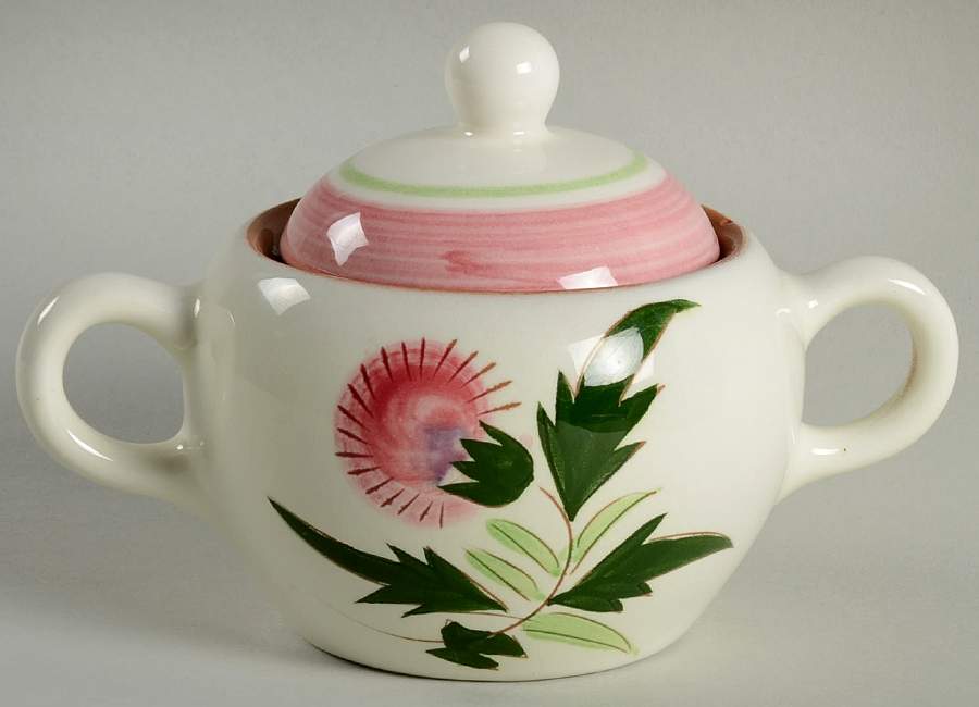 Thistle (Pink Thistle) Sugar Bowl & Lid by Stangl-1