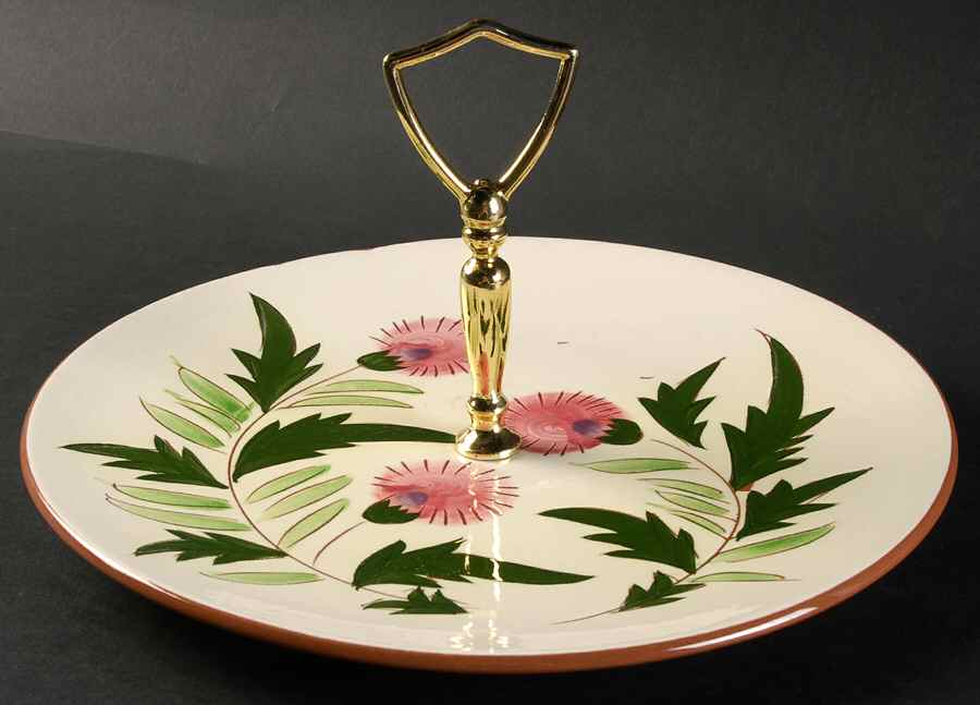 Thistle (Pink Thistle) Round Serving Plate with Handle (DP) by Stangl-1