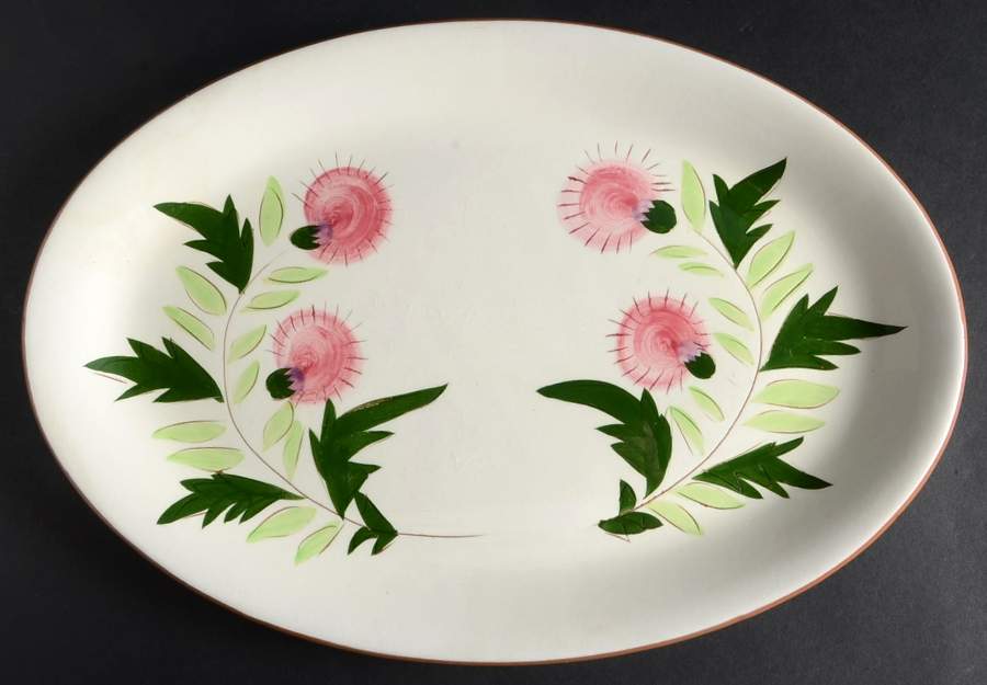 Thistle (Pink Thistle) 15" Oval Serving Platter by Stangl-1