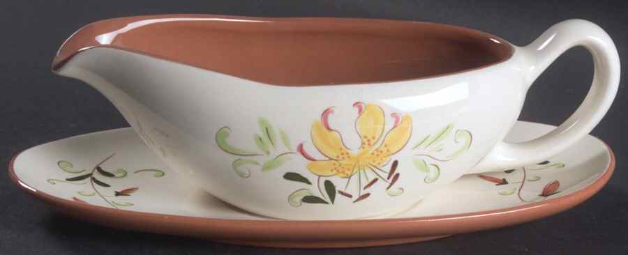Tiger Lily Gravy Boat & Underplate by Stangl-1