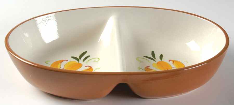 Tiger Lily 10" Oval Divided Vegetable Bowl by Stangl-1