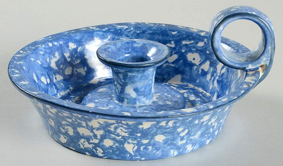 Town & Country Blue Handled Candleholder by Stangl-1