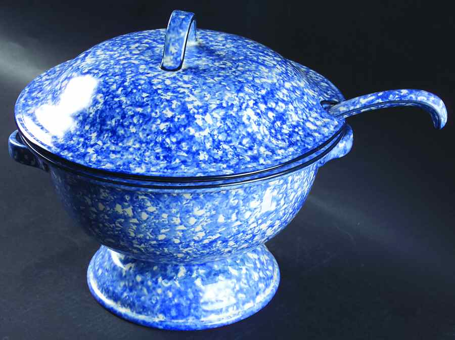 Town & Country Blue Tureen & Lid w/Ladle by Stangl-1