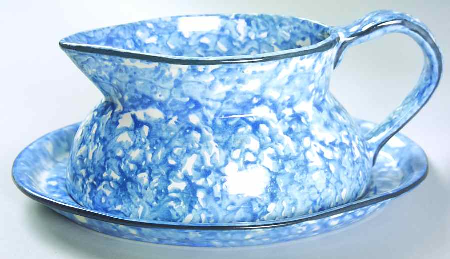 Town & Country Blue Gravy Boat & Underplate by Stangl-1
