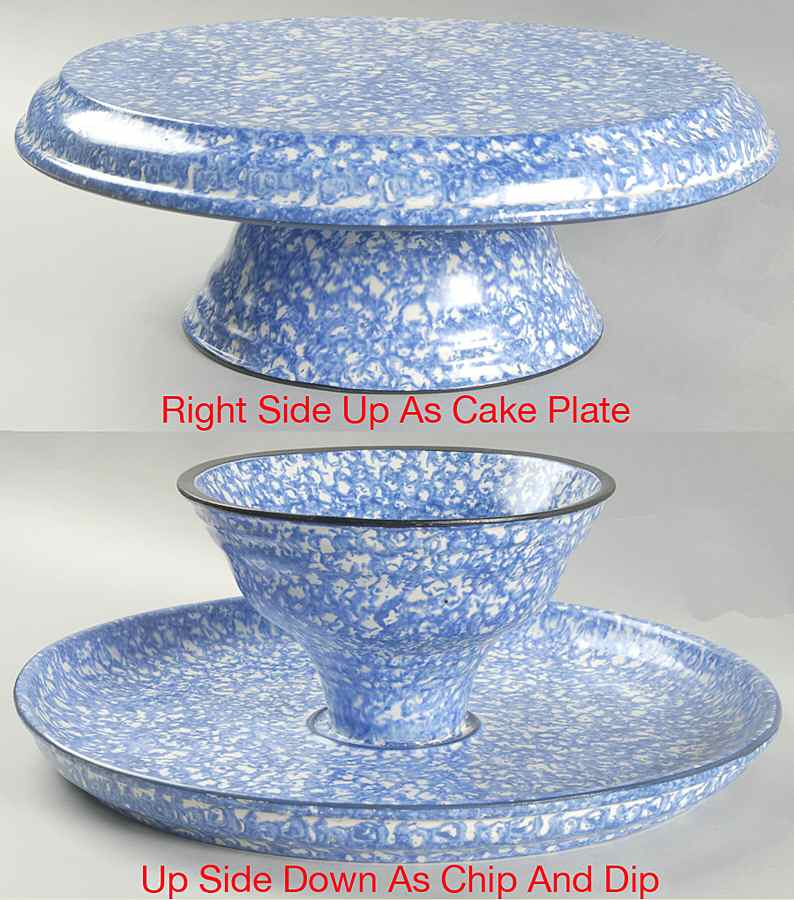 Town & Country Blue 1 Pc Footed Cake Plate/Chip & Dip by Stangl-1