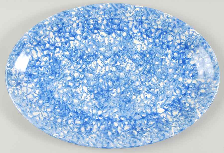 Town & Country Blue 15" Oval Serving Platter by Stangl-1