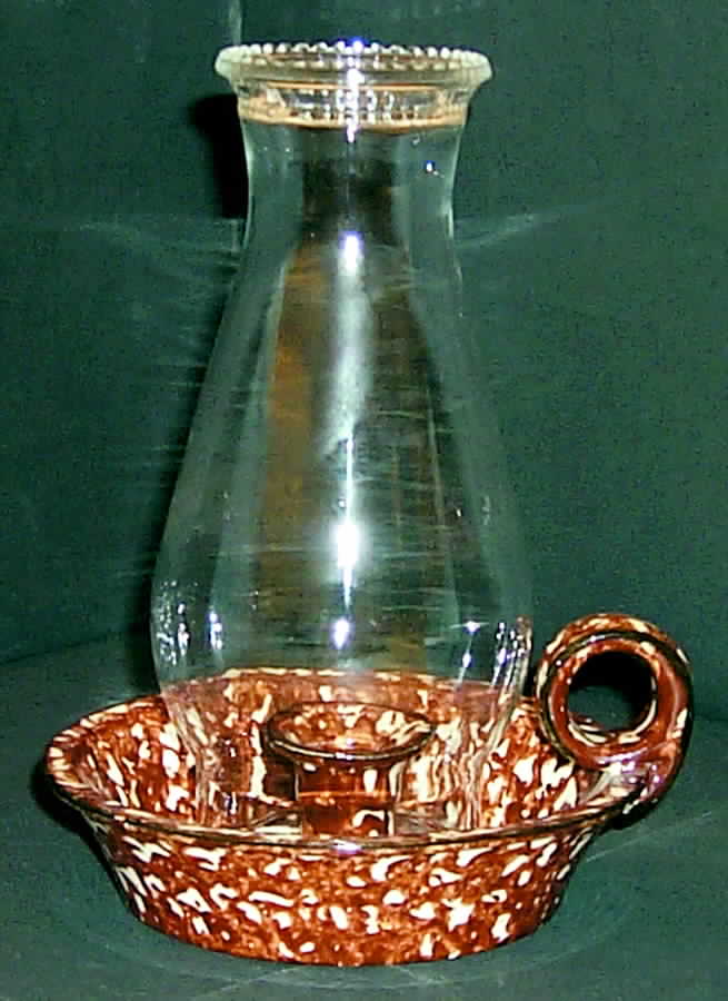 Town & Country Brown Hurricane Lamp & Globe by Stangl-1