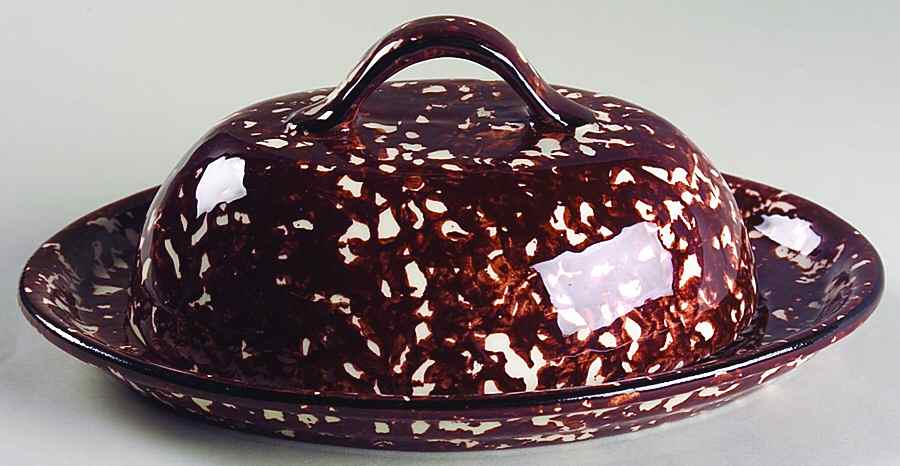 Town & Country Brown Oval Covered Butter by Stangl-1