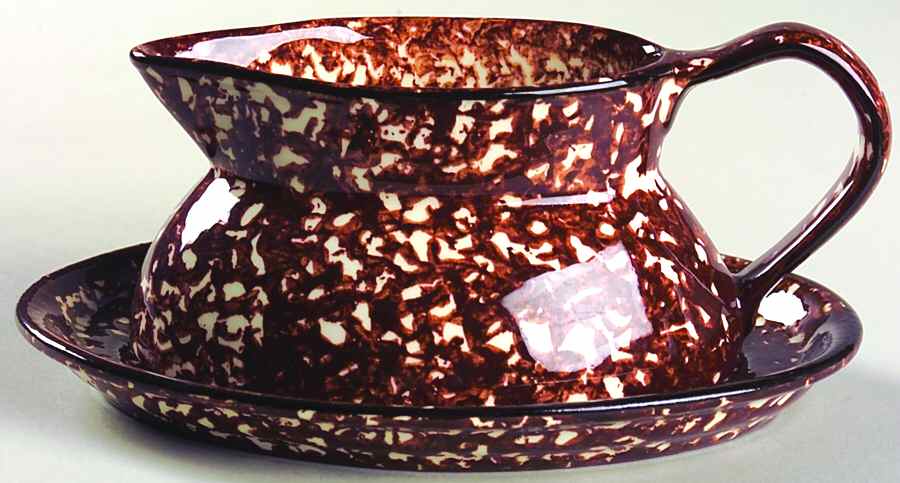 Town & Country Brown Gravy Boat & Underplate by Stangl-1