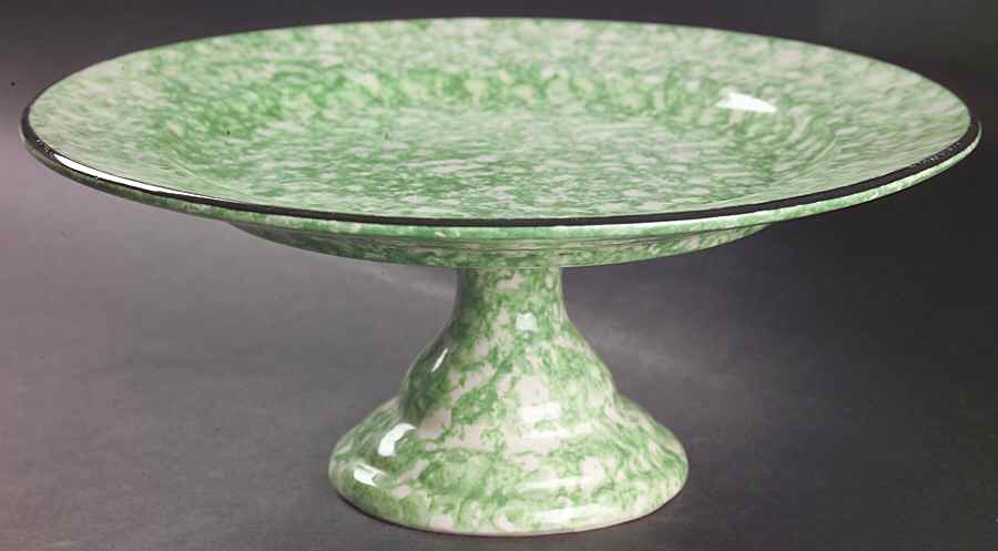 Town & Country Green 10" Diameter Pedestal Cake Stand by Stangl-1