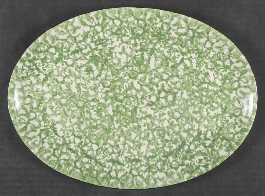 Town & Country Green 11" Oval Serving Platter by Stangl-1