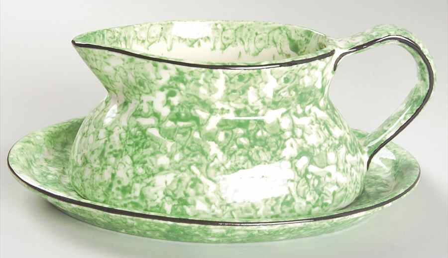 Town & Country Green Gravy Boat & Underplate by Stangl-1