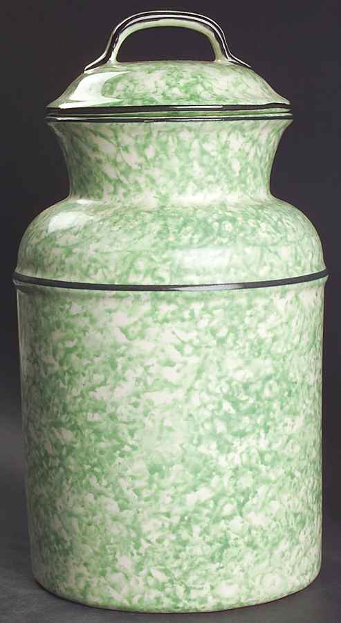 Town & Country Green Canister/Milk Pail & Lid by Stangl-1
