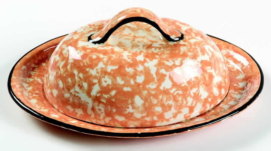 Town & Country Orange Oval Covered Butter by Stangl-1