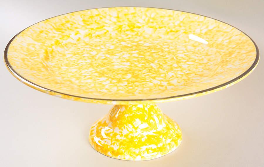 Town & Country Yellow 10" Diameter Pedestal Cake Stand by Stangl-1