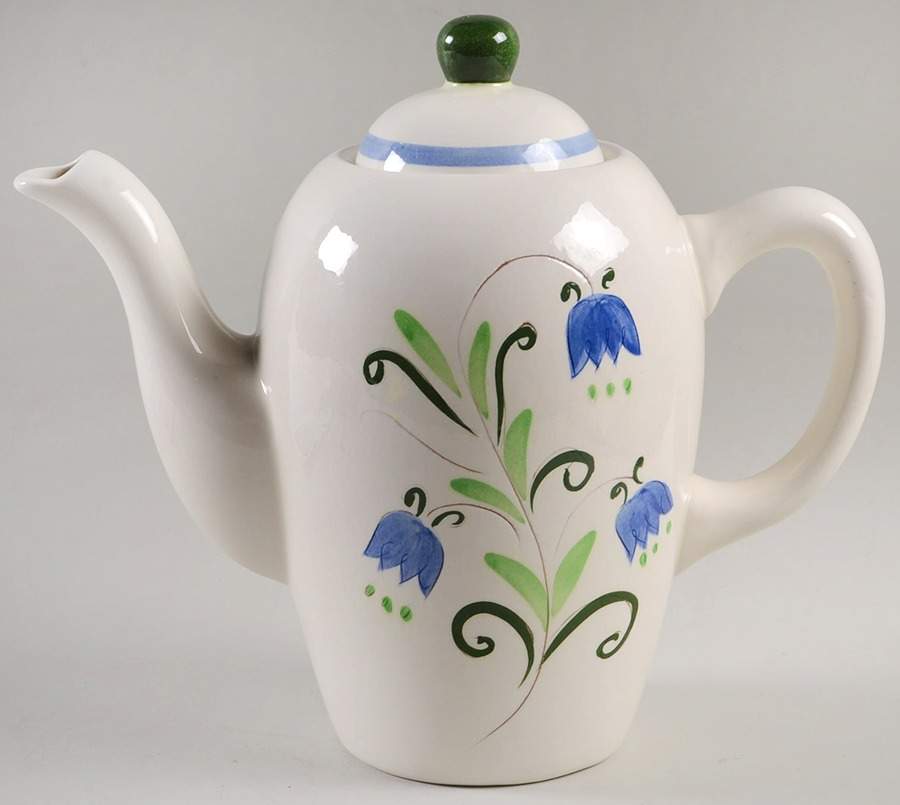 Tulip Blue Coffee Pot & Lid by Stangl-1