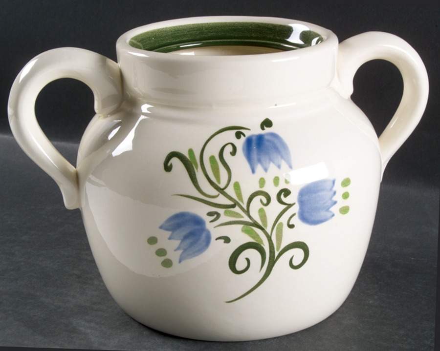 Tulip Blue Bean Pot No Lid by Stangl-1