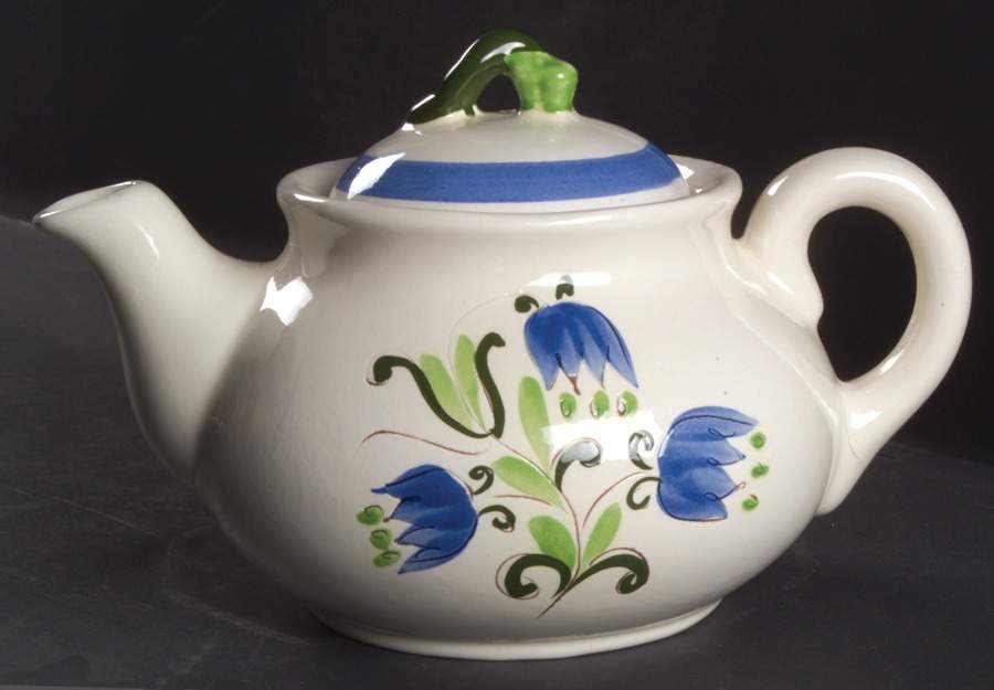 Tulip Blue Teapot & Lid by Stangl-1