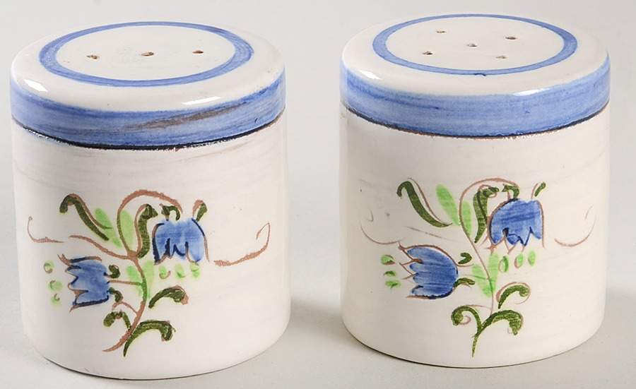 Tulip Blue Salt & Pepper Set by Stangl-1