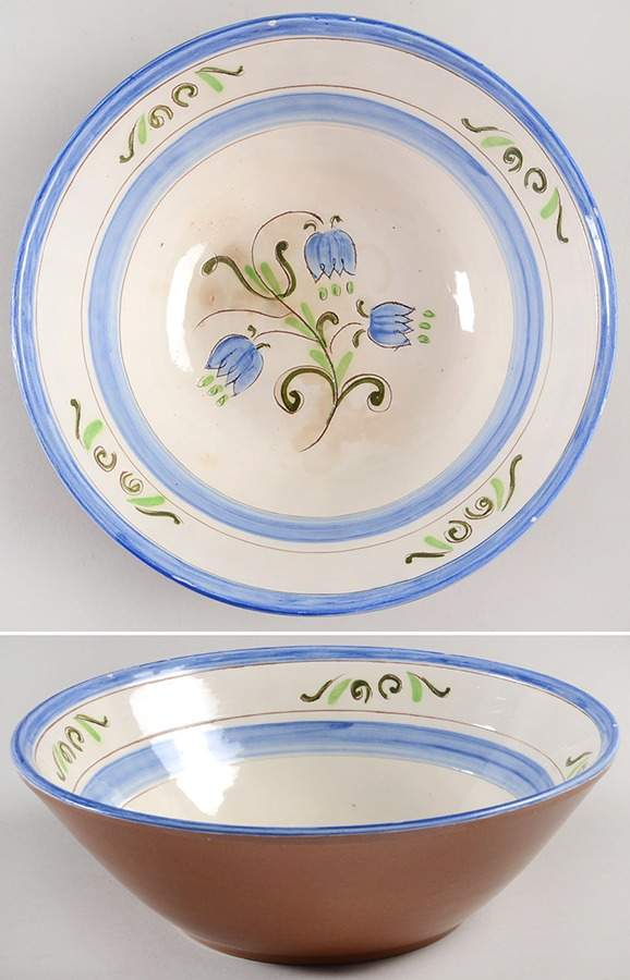 Tulip Blue (Terra Rose Line) 10" Round Vegetable Bowl by Stangl-1