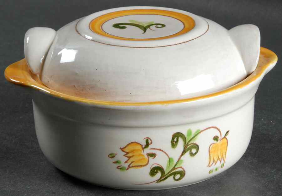 Tulip Yellow (Terra Rose Line) Individual Casserole & Lid by Stangl-1