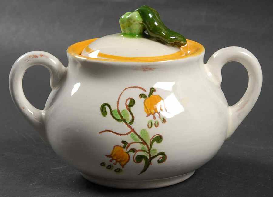 Tulip Yellow (Not Terra Rose Line) Sugar Bowl & Lid by Stangl-1