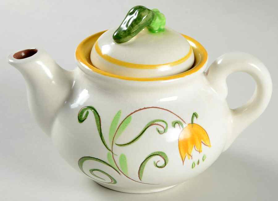 Tulip Yellow (Not Terra Rose Line) Mini Teapot & Lid by Stangl-1