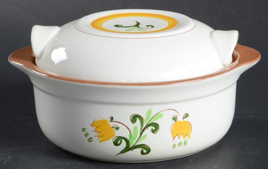 Tulip Yellow (Not Terra Rose Line) Individual Casserole & Lid by Stangl-1