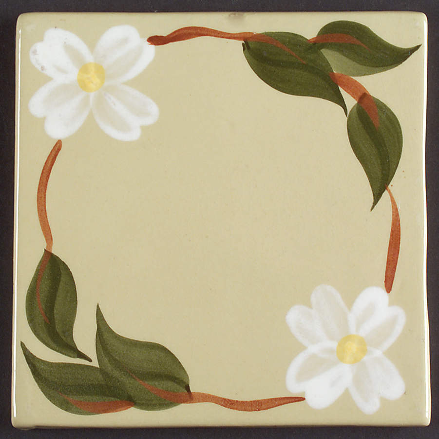 White Dogwood Tea Tile by Stangl-1