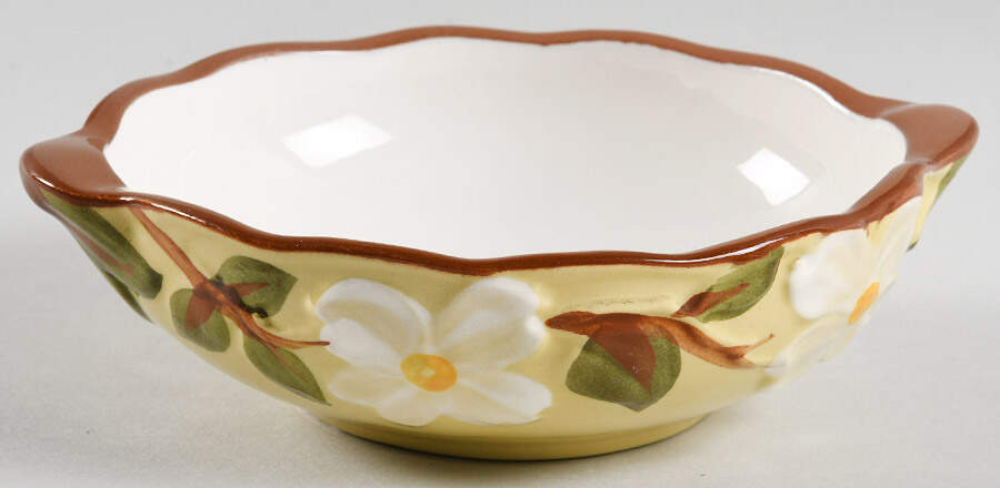 White Dogwood Lugged Soup Bowl by Stangl-1