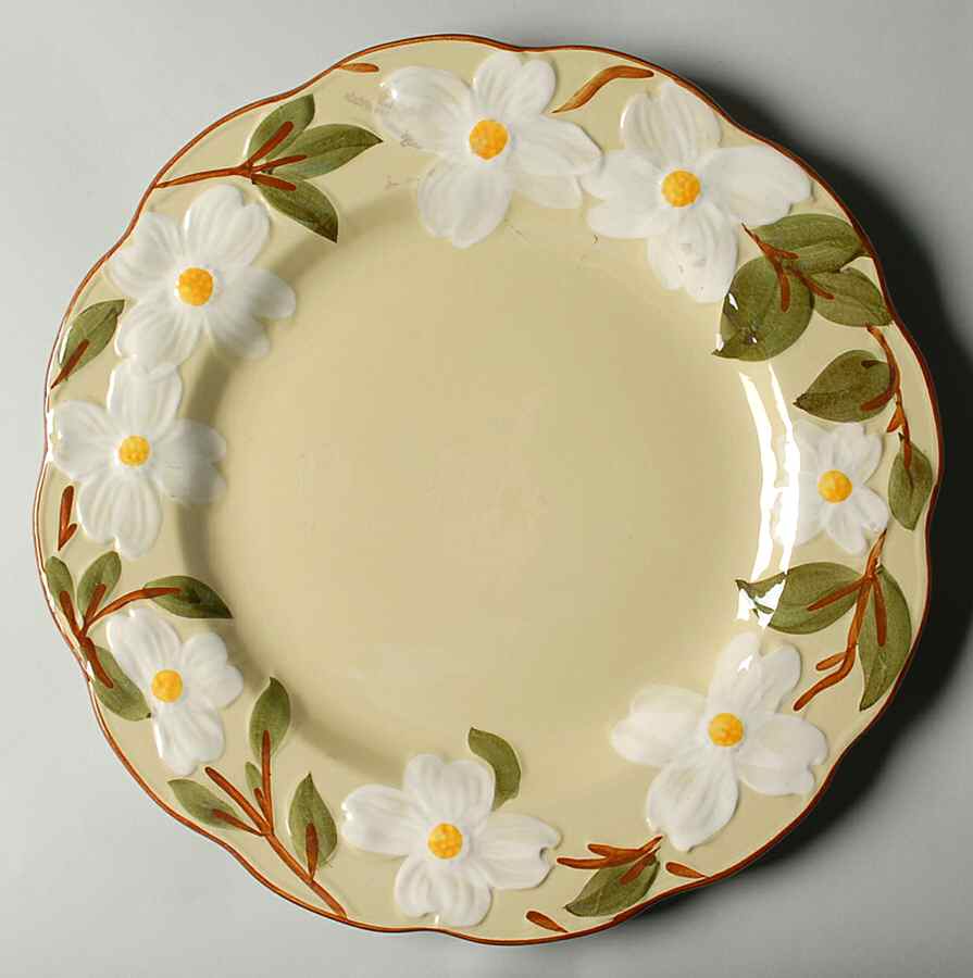White Dogwood 14" Chop Plate (Round Platter) by Stangl-1