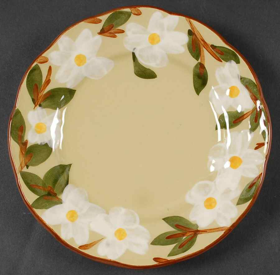 White Dogwood Salad Plate by Stangl-1
