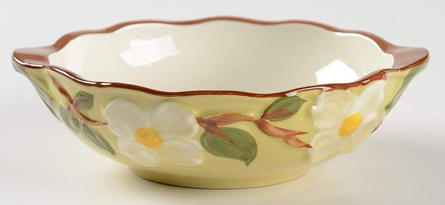 White Dogwood Lugged Soup Bowl by Stangl-1