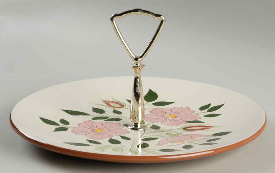 Wild Rose Round Serving Plate with Handle (DP) by Stangl-1