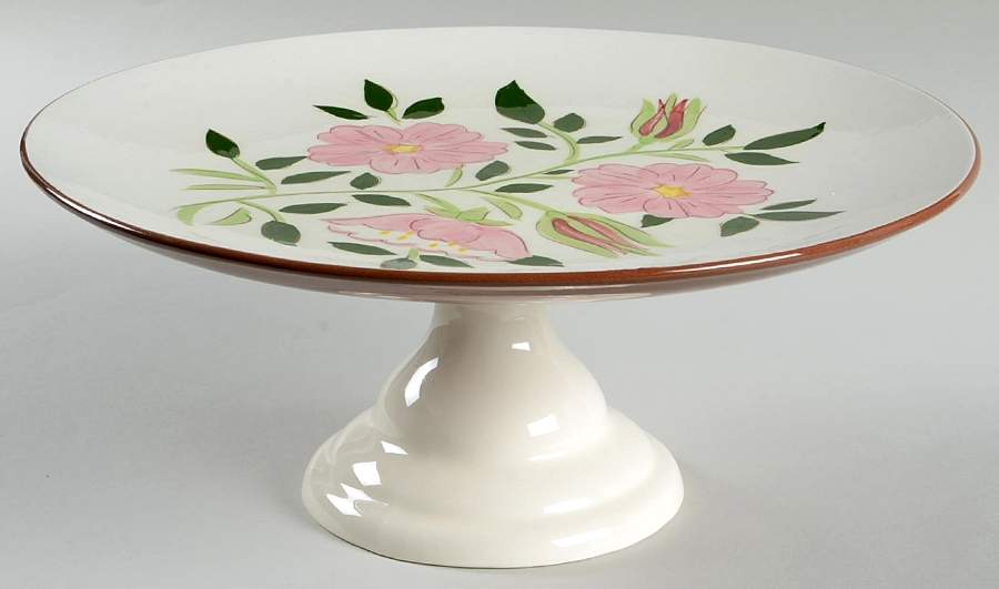 Wild Rose 10" Diameter Pedestal Cake Stand by Stangl-1