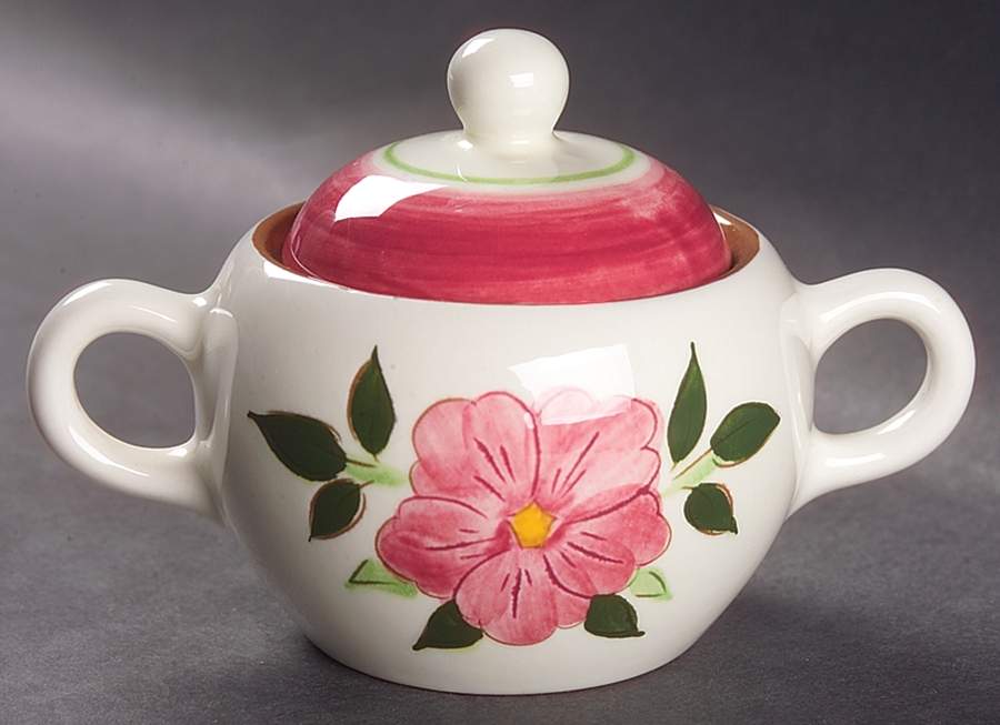 Wild Rose Sugar Bowl & Lid by Stangl-1