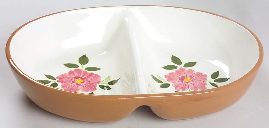 Wild Rose 10" Oval Divided Vegetable Bowl by Stangl-1