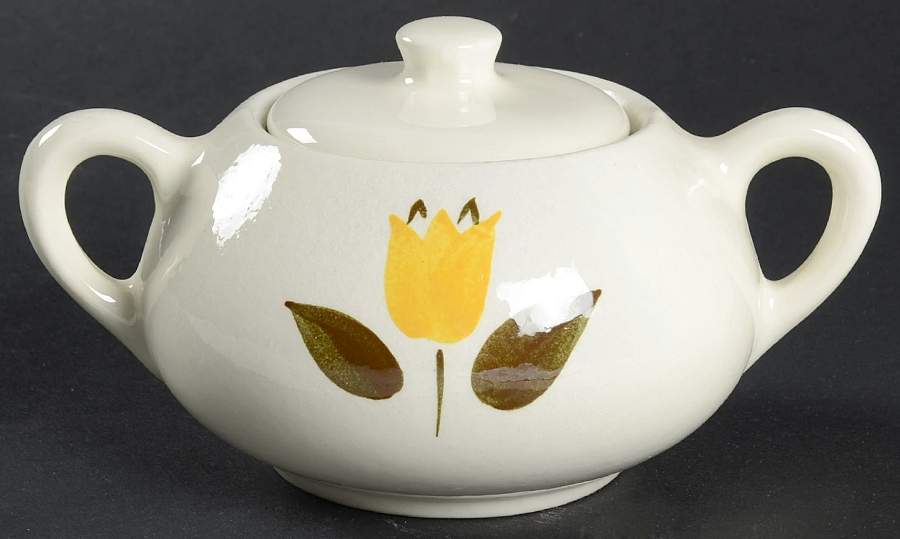 New Tulip Yellow Sugar Bowl & Lid by Stangl-1