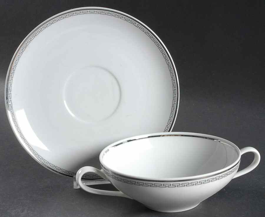 Countess Flat Cream Soup Bowl & Saucer Set by Stonegate-1