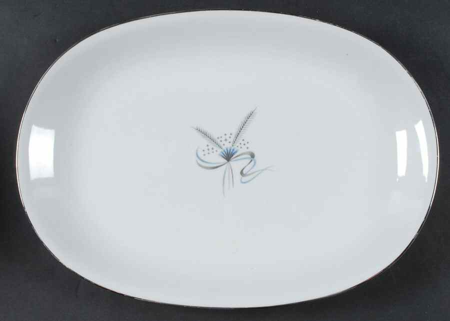Harvest Stars Blue 14" Oval Serving Platter by Stonegate-1