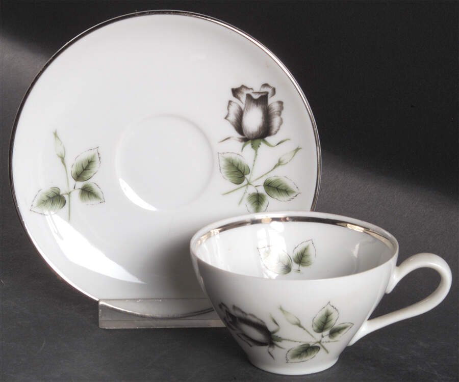 Midnight Rose Flat Demitasse Cup & Saucer Set by Stonegate-1